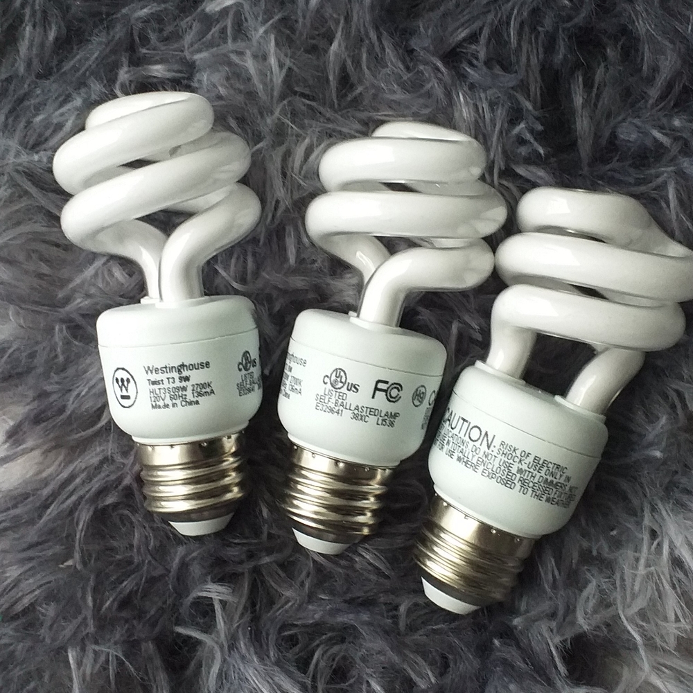 3 LED Spiral Light Bulbs 120v 63Hz
